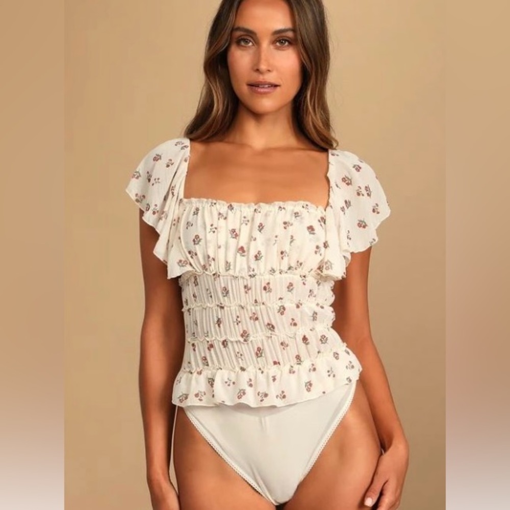 Free People Ruffle bodysuit S